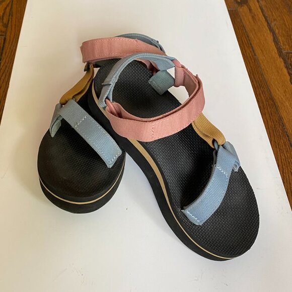 Teva  Sandals in Blue, Pink, and Yellow - Picture 6 of 7